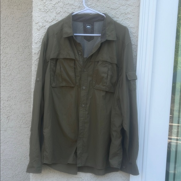 REI Other - REI Co-op Green Sahara Roll up Long Sleeve Hiking Outdoor Shirt Men's Size XXL